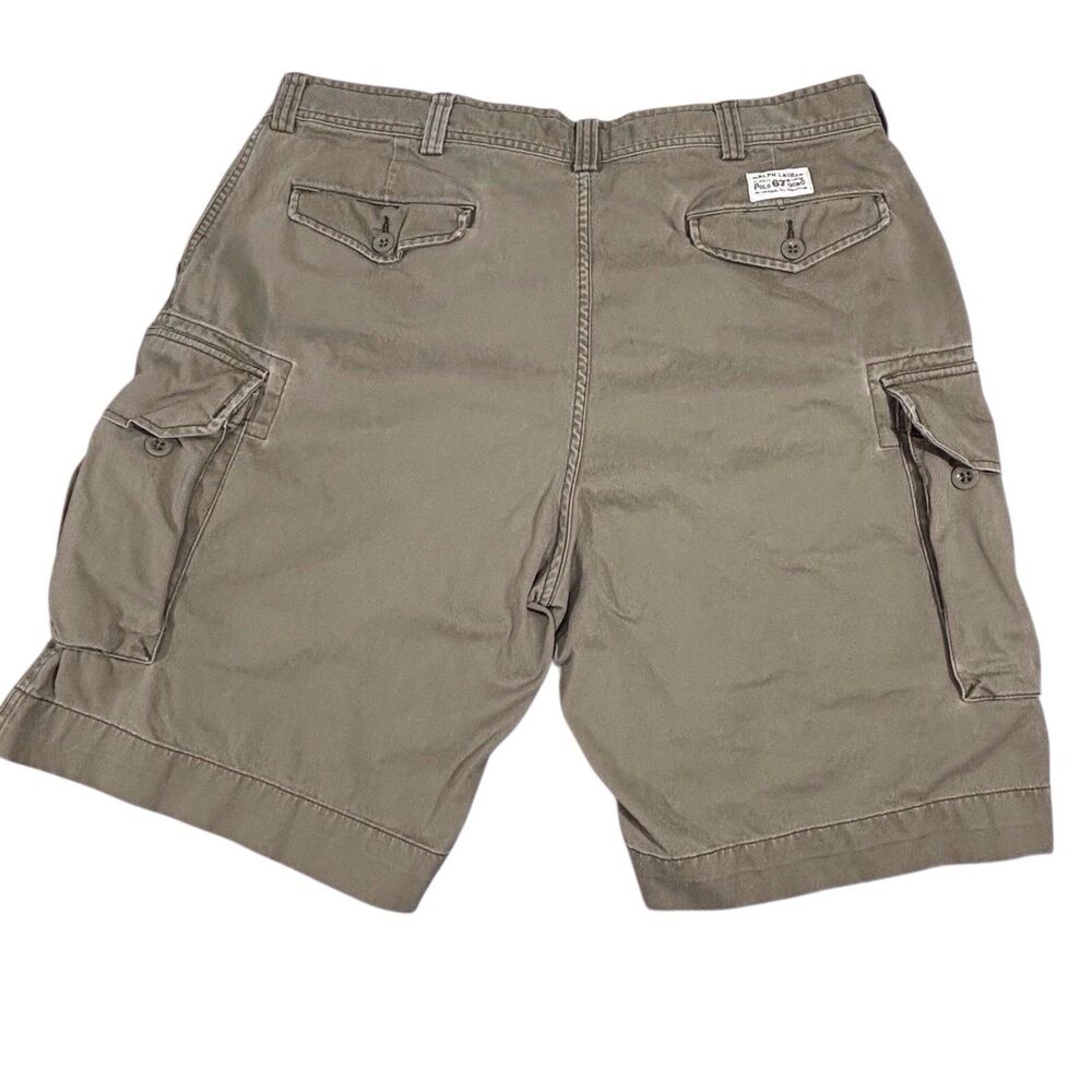 Polo Ralph Lauren 67 Chino Cargo Shorts Mens 39 Olive Green Distressed Vintage